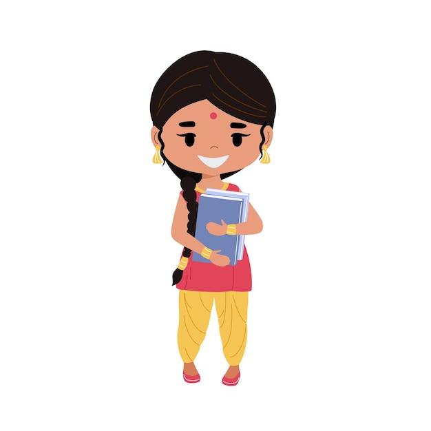 Vector illustration of Indian girl