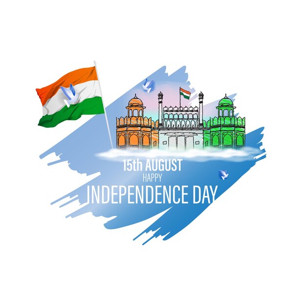 Vector illustration for Indian Independence Day