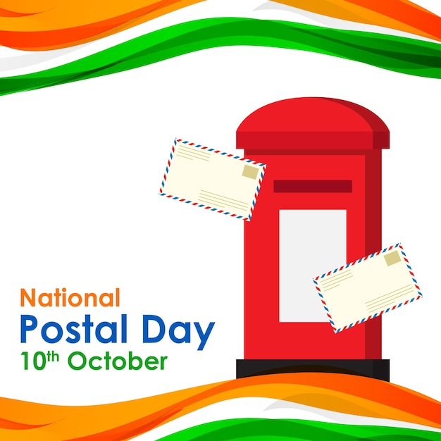 Illustrazione vettoriale per la bandiera del giorno postale nazionale indiano