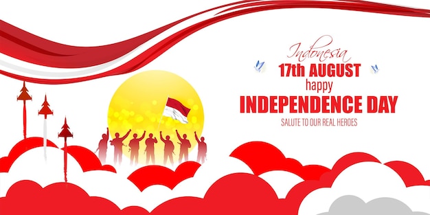 Vector vector illustration for indonesia independence day