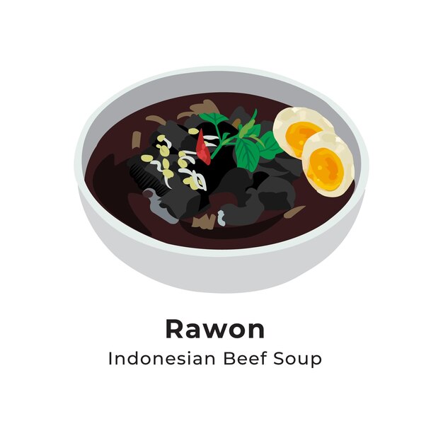 Vector vector illustration indonesian food rawon