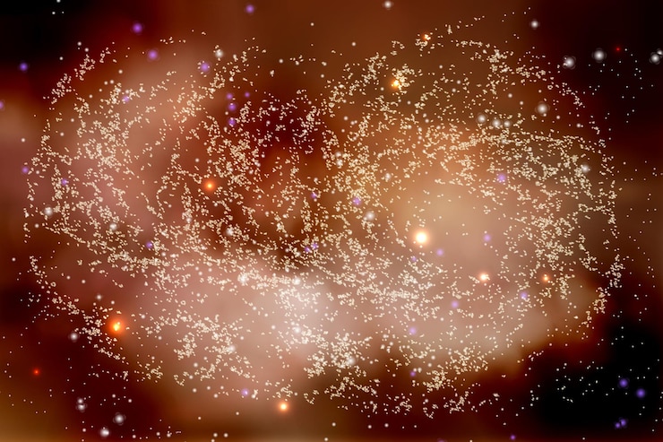Vector vector illustration of the infinite universe and milky way