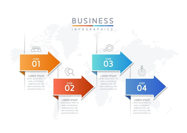 vector illustration infographic design template presentation 4 options or steps