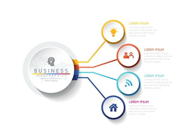 Векторная иллюстрация инфографика шаблон дизайна бизнес-информации диаграмма представления 4 шага