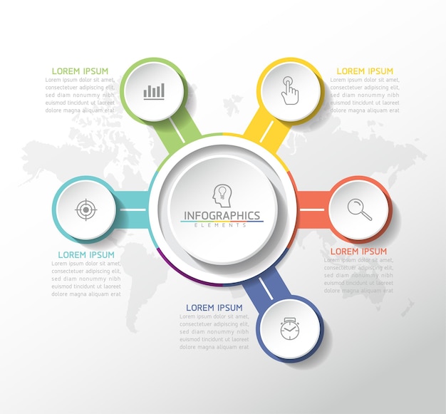 Illustrazione vettoriale infografica modello di progettazione informazioni aziendali