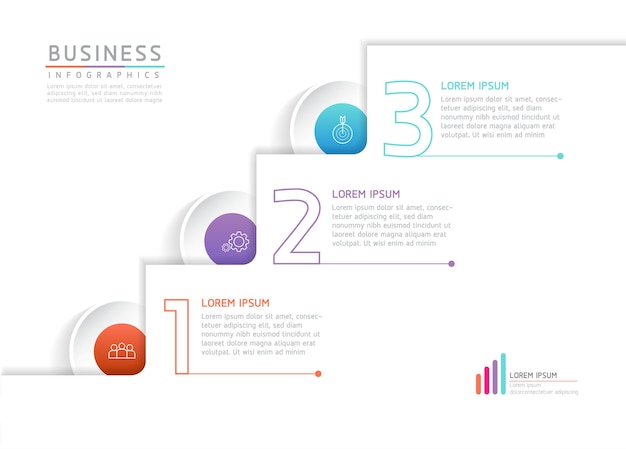 Vettore infografica illustrazione vettoriale modello di progettazione informazioni di marketing con 3 opzioni o passaggi