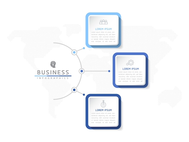 Vector illustration infographics design template marketing information with 3 options or steps