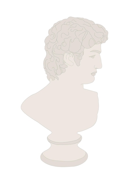 Vector vector illustration of an interior statue of david