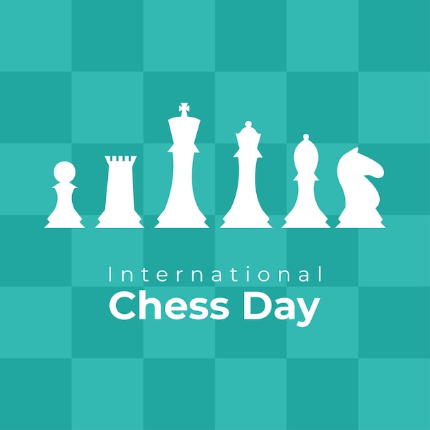 Illustrazione vettoriale per la giornata internazionale degli scacchi