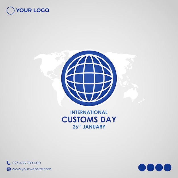 Vector vector illustration of international customs day 26 january