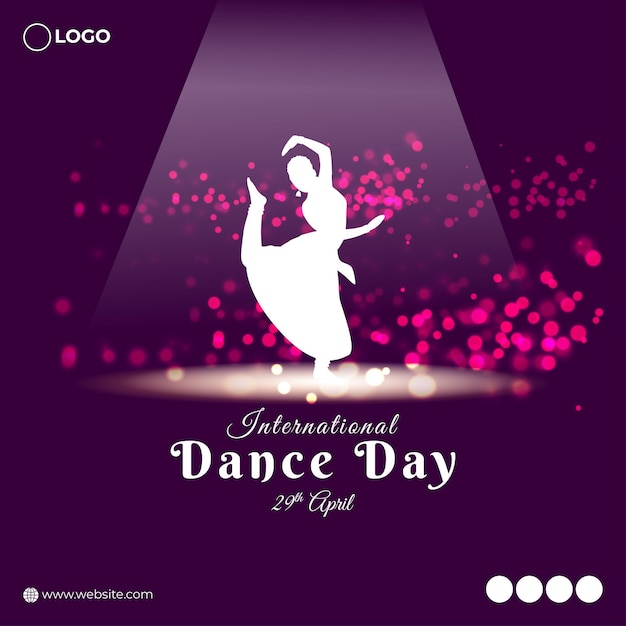 Vector illustration of International Dance Day social media feed template