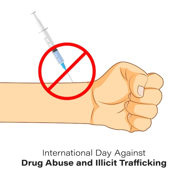 Vector illustration of international day against drug abuse and illicit trafficking