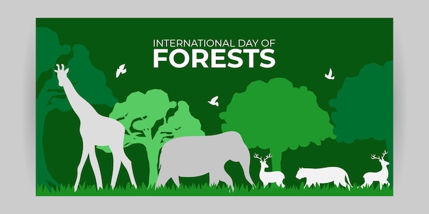 Vector vector illustration of international day of forests social media feed template