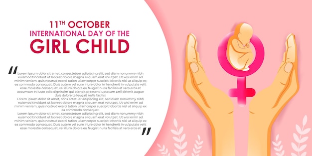 Vector illustration for International Day of the Girl Child banner