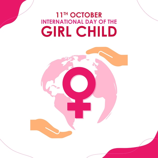 Vector illustration for International Day of the Girl Child banner