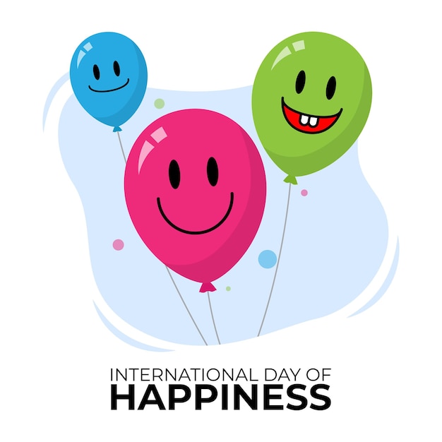 国際幸福デーのベクトル図
