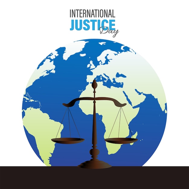 Vector illustration for international Justice day observed on July 17