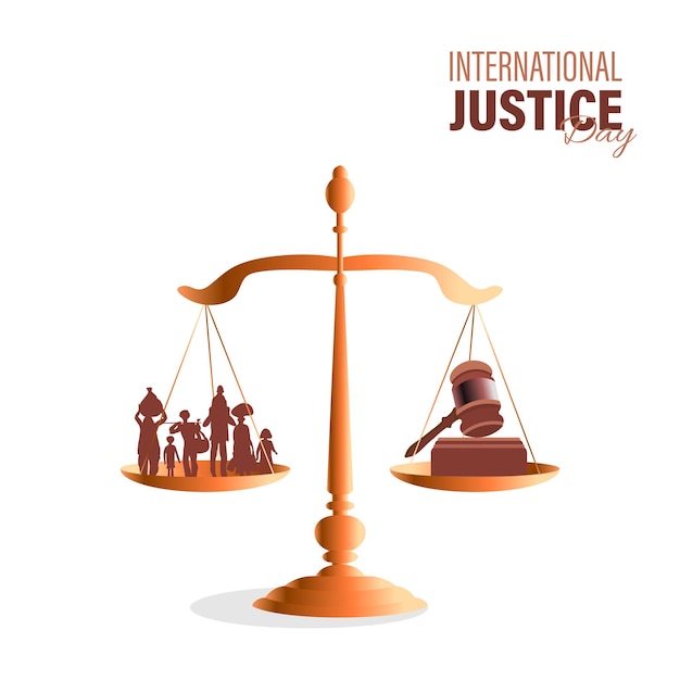 Vector illustration for international justice day observed on july 17