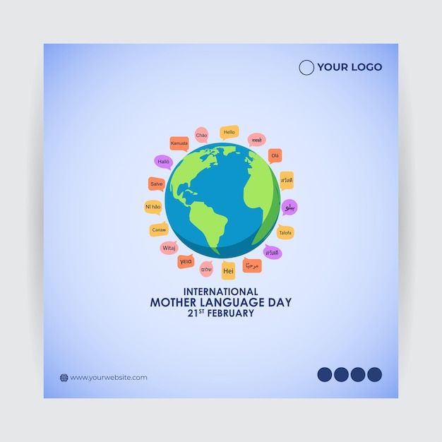 Vector vector illustration of international mother language day 21 february