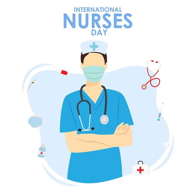 Векторная иллюстрация баннера Международного дня медсестер
