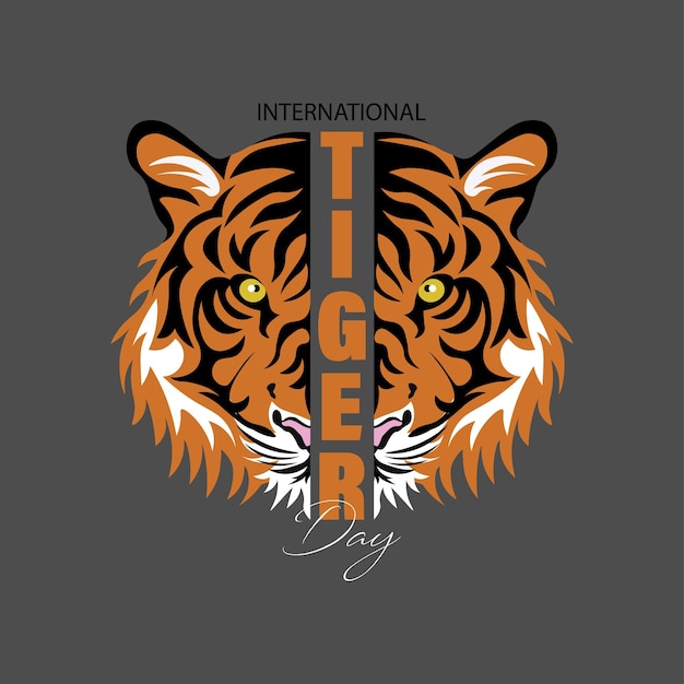 国際虎の日 7 月 29 日のベクトル イラスト トラ保護の意識を高めるための年次祝典