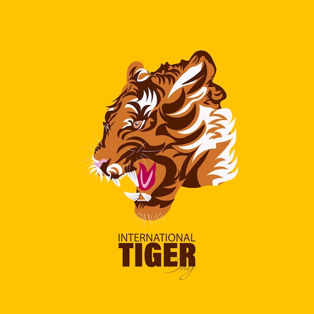 Vector Illustration of International Tiger Day 29th July An annual celebration to raise awareness for tiger conservation