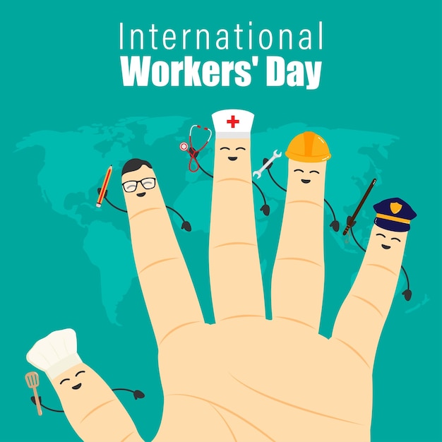 Vector illustration for International Workers' Day day banner