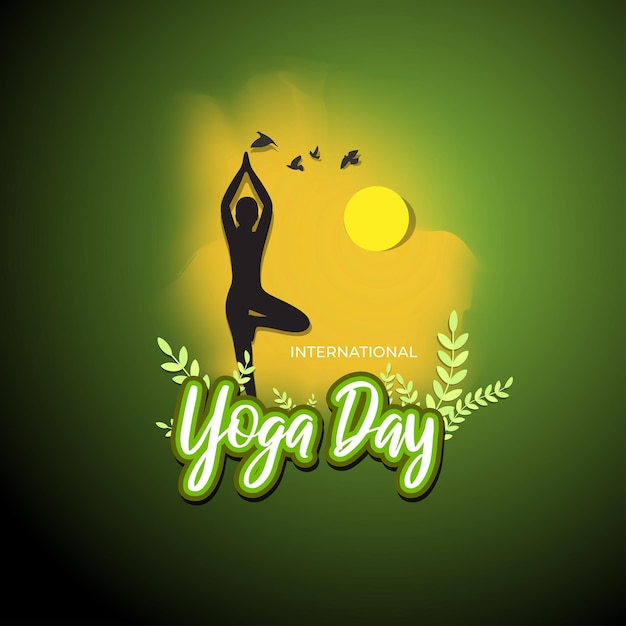 Vector illustration of International Yoga day concept banner