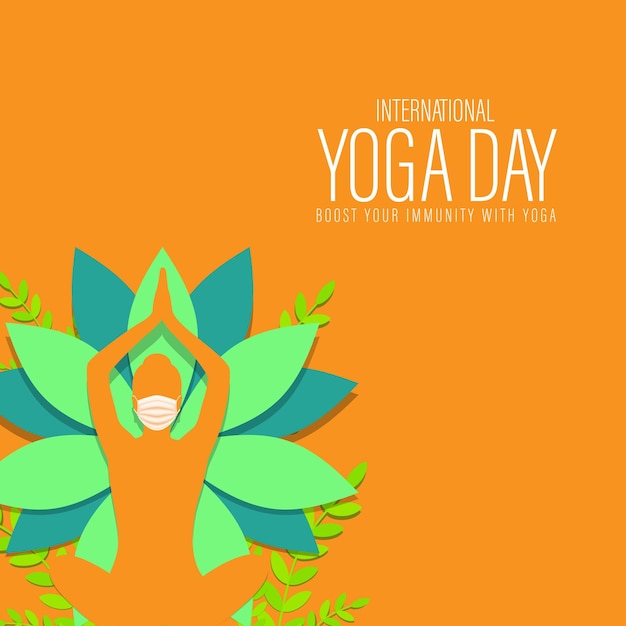 Vector illustration of international yoga day concept banner