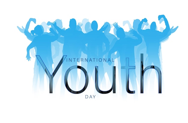 Vector Illustration of International Youth Day 12th August. Hand Drawn art.