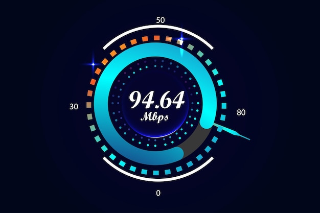 Vector illustration of internet speed test suitable for visualizing technology to test internet