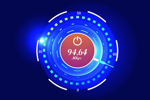 Vector illustration of internet speed test suitable for visualizing technology to test internet