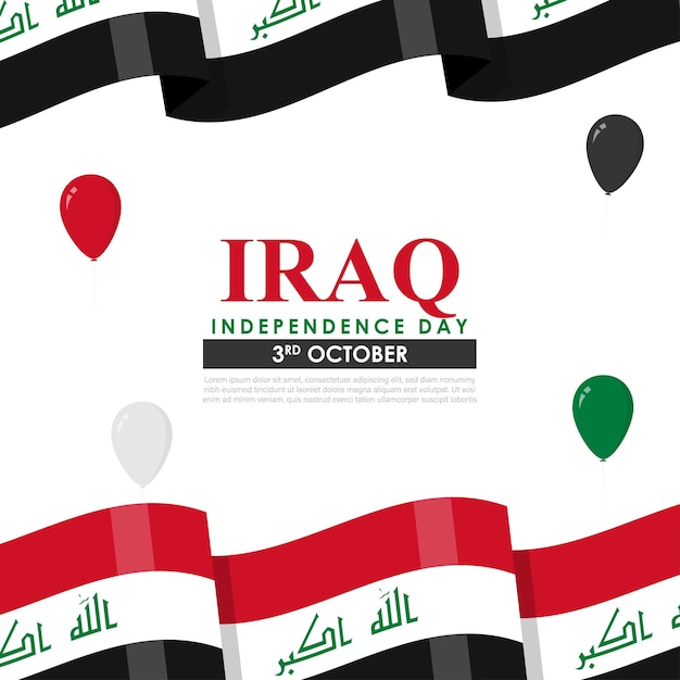 イラク独立記念日のソーシャルメディアフィードテンプレートのベクトルイラスト
