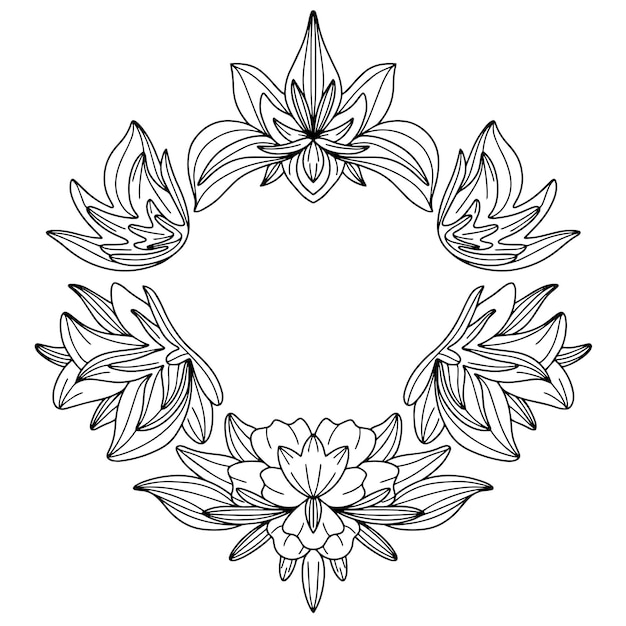 アイリスの花輪のベクトルイラスト