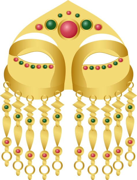 Vector Illustration of Islamic Arabic Emirate Face Mask Or selebration mask