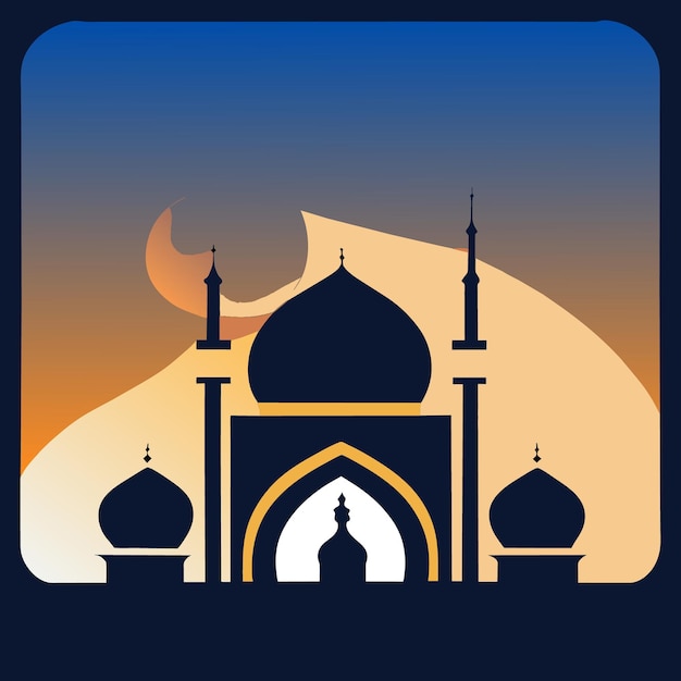 Vector illustration of islamic mosque symbol