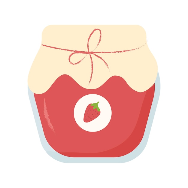 Vector illustration of an isolated jar of strawberry jam.