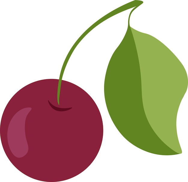 Vector illustration isolated on a white background. Tasty cherry for sticker pack, postcard.