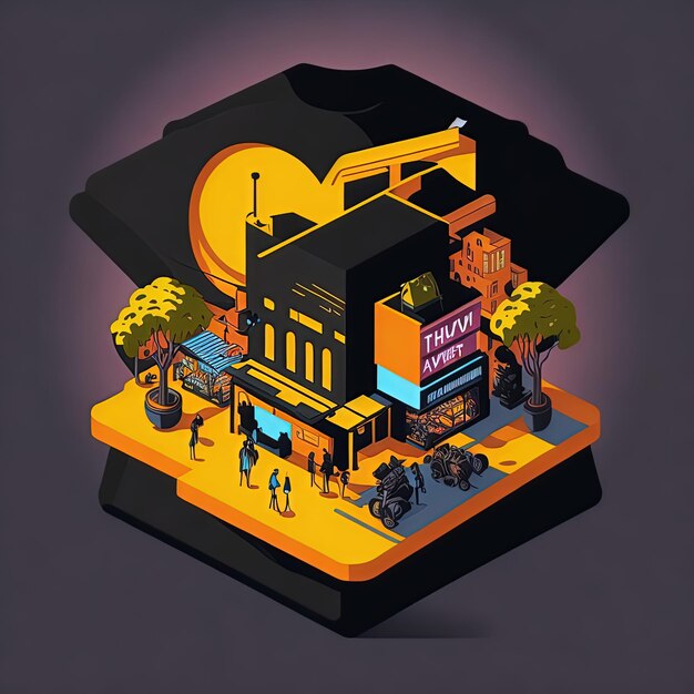 Vector vector illustration isometric market shop