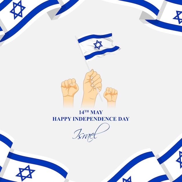 Vector vector illustration of israel independence day social media feed template