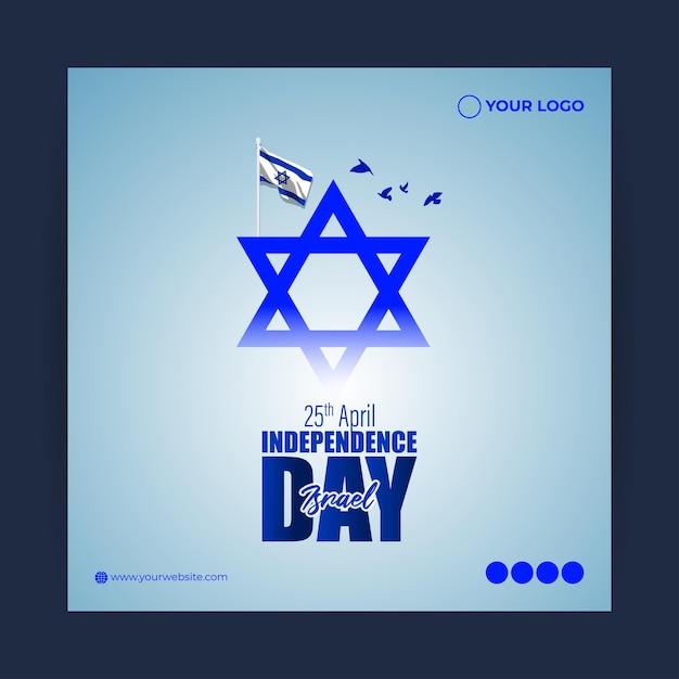 Vector illustration of Israel Independence Day social media story feed mockup template