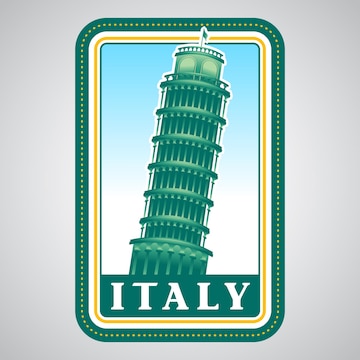 Pizza Tower. Building landmark icon vector 4968793 Vector Art at