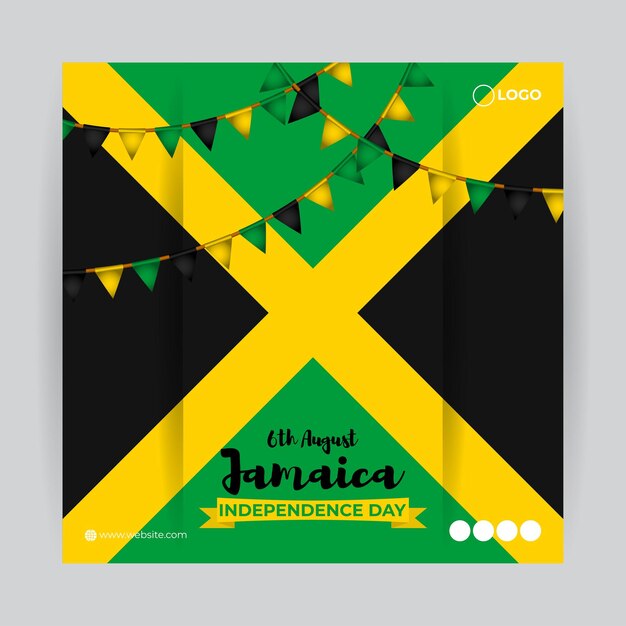 Vector vector illustration of jamaica independence day social media story feed template