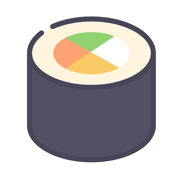 Vector illustration of japanese food - sushi rolls.