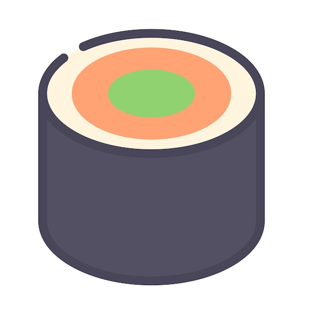 Vector vector illustration of japanese food - sushi rolls.