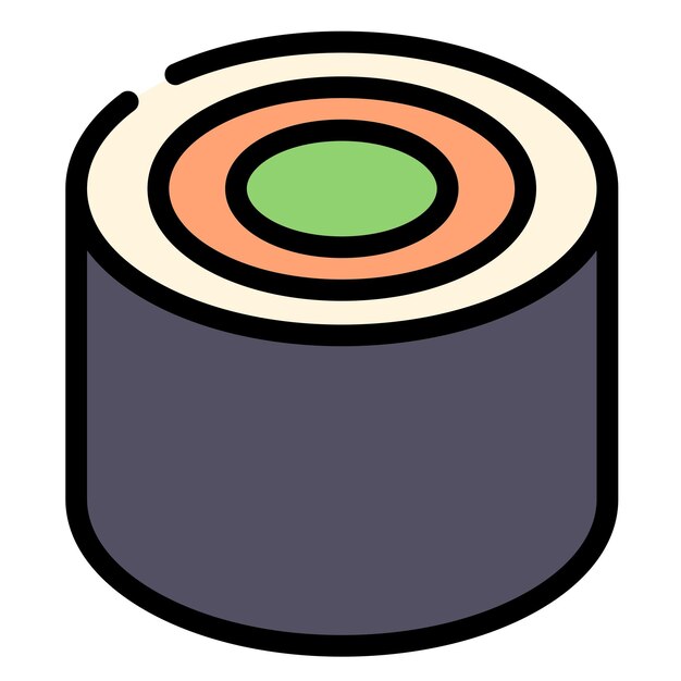 Vector illustration of Japanese food sushi rolls