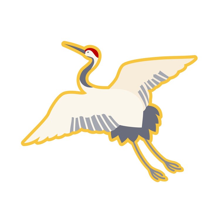 Vector vector illustration of japanese new year object japanese crane