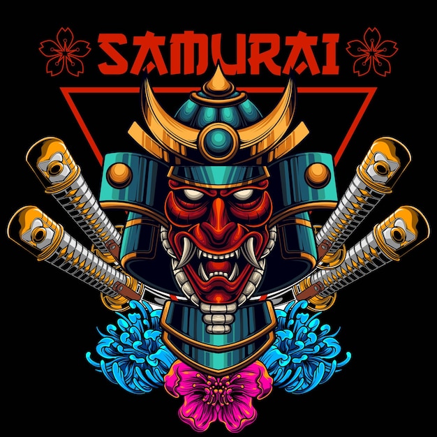 Vector illustration of japanese ronin samurai