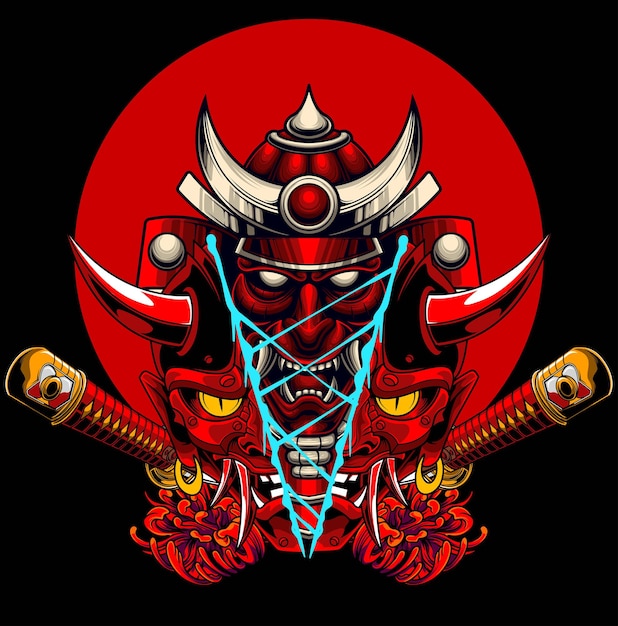 Vector vector illustration of japanese ronin samurai