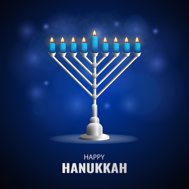 Vector illustration of Jewish holiday Hanukkah
